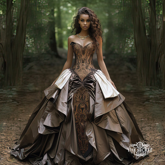 Copper and Black Steampunk Wedding Gown