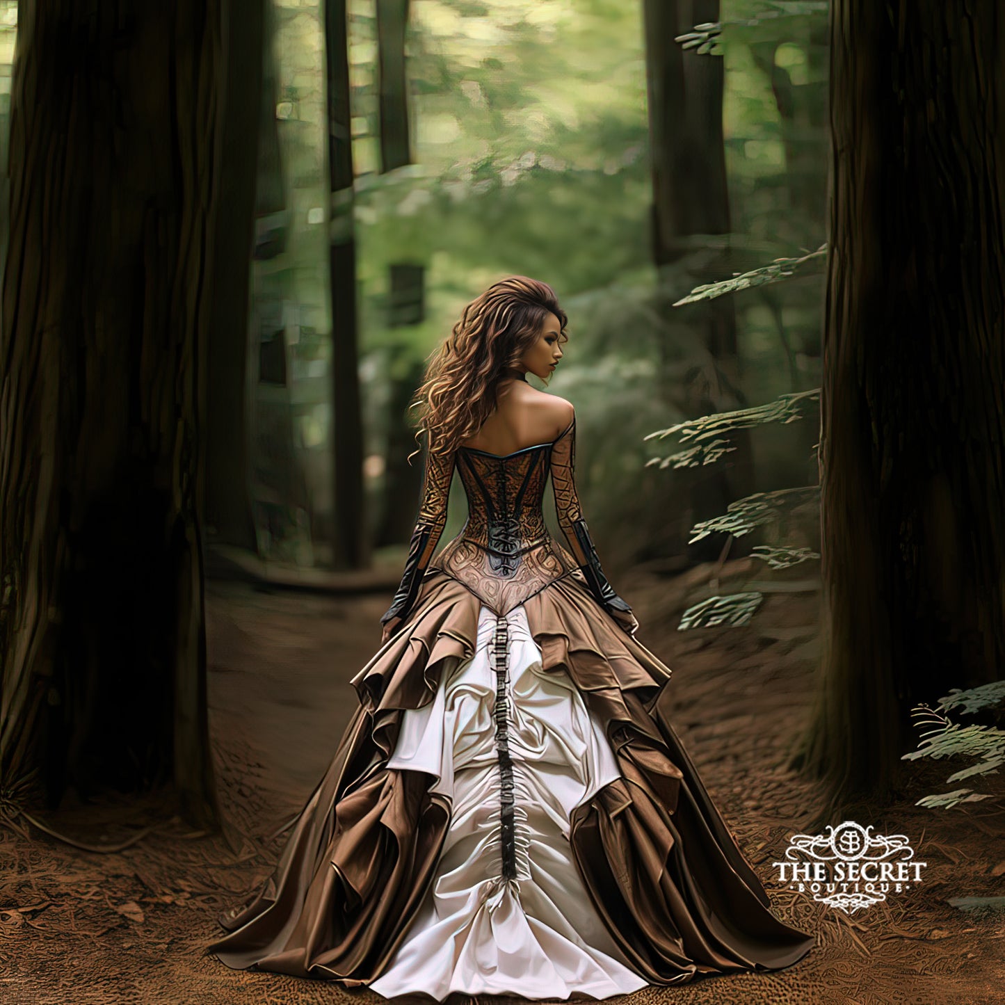 Copper and Black Steampunk Wedding Gown