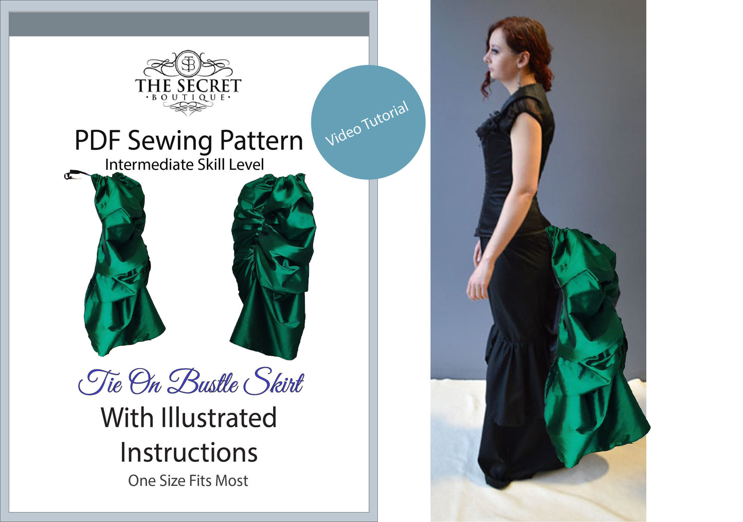 Digital Download Sewing Pattern Tie-On Bustle